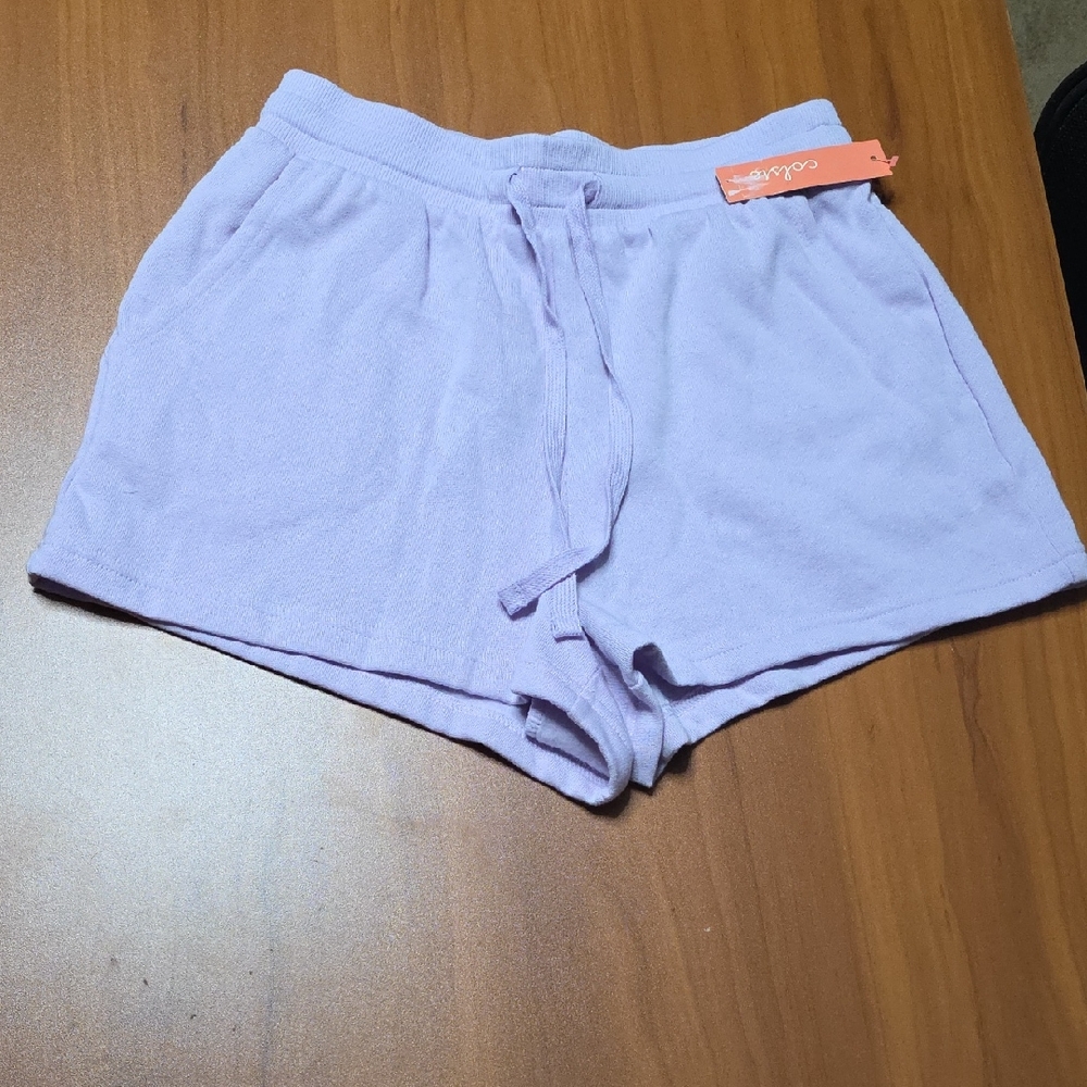 Lavender Terry Cloth Shorts